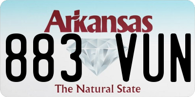 AR license plate 883VUN