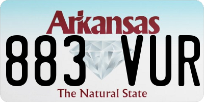 AR license plate 883VUR