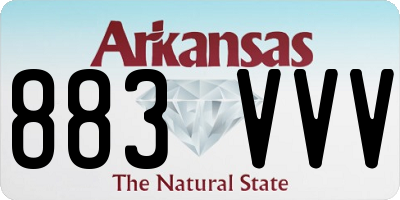 AR license plate 883VVV