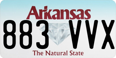 AR license plate 883VVX