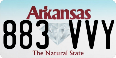 AR license plate 883VVY