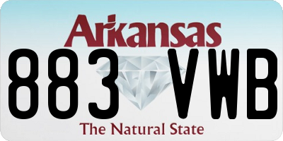 AR license plate 883VWB