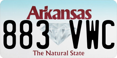 AR license plate 883VWC