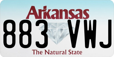 AR license plate 883VWJ