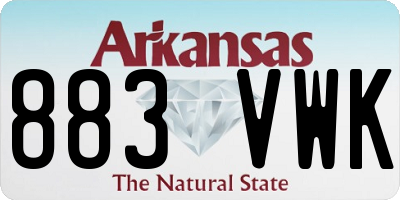 AR license plate 883VWK