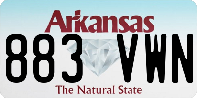 AR license plate 883VWN