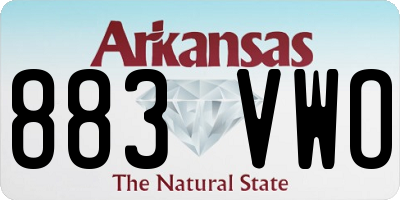 AR license plate 883VWO