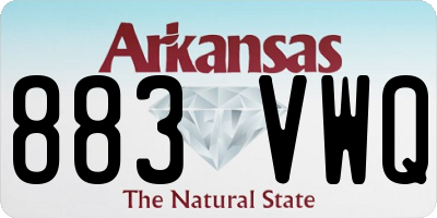 AR license plate 883VWQ