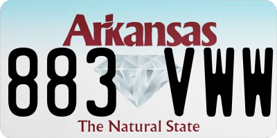 AR license plate 883VWW
