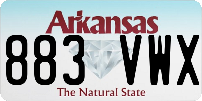 AR license plate 883VWX