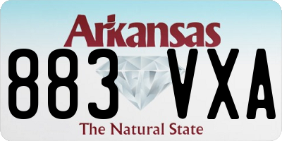 AR license plate 883VXA