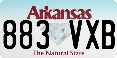 AR license plate 883VXB
