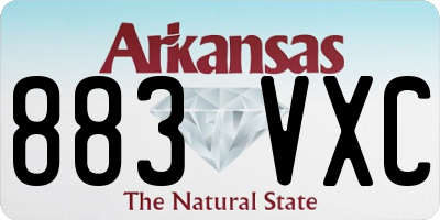 AR license plate 883VXC
