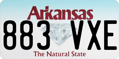 AR license plate 883VXE