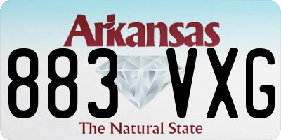AR license plate 883VXG
