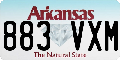 AR license plate 883VXM