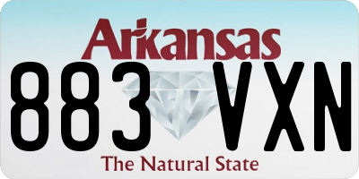 AR license plate 883VXN