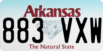AR license plate 883VXW