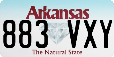 AR license plate 883VXY