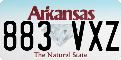 AR license plate 883VXZ