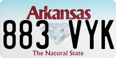 AR license plate 883VYK