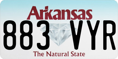 AR license plate 883VYR