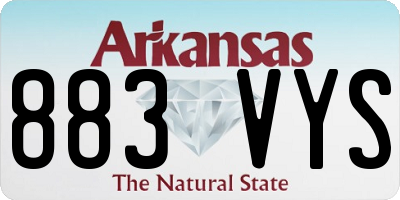 AR license plate 883VYS