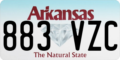 AR license plate 883VZC