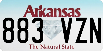 AR license plate 883VZN