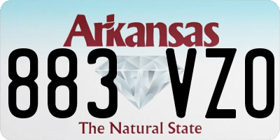 AR license plate 883VZO