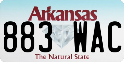 AR license plate 883WAC