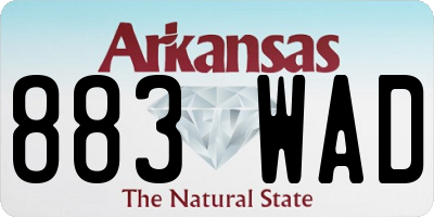 AR license plate 883WAD