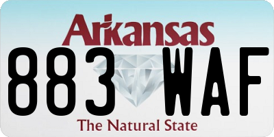 AR license plate 883WAF