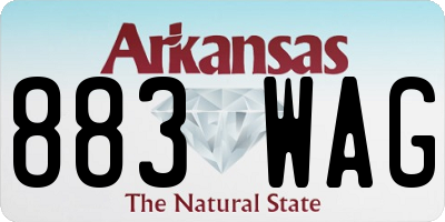 AR license plate 883WAG