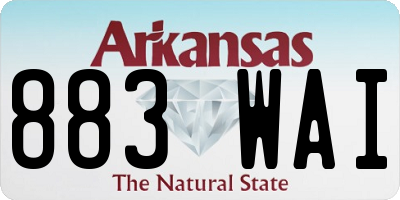 AR license plate 883WAI