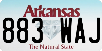 AR license plate 883WAJ