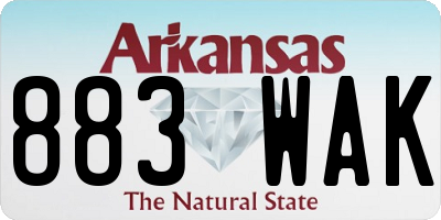 AR license plate 883WAK