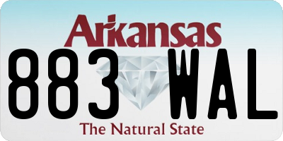 AR license plate 883WAL
