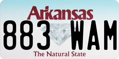 AR license plate 883WAM
