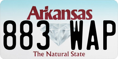 AR license plate 883WAP