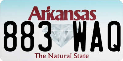 AR license plate 883WAQ