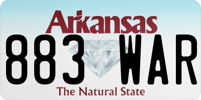 AR license plate 883WAR