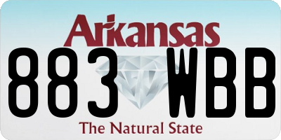 AR license plate 883WBB