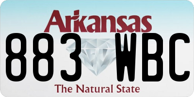 AR license plate 883WBC