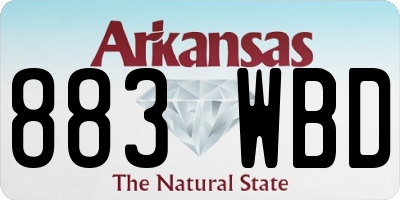 AR license plate 883WBD