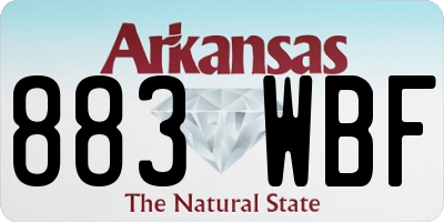 AR license plate 883WBF