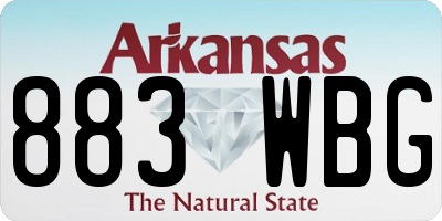 AR license plate 883WBG