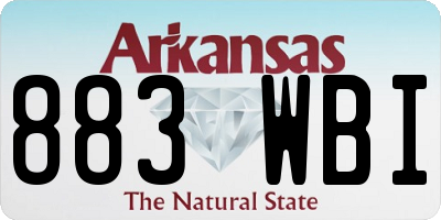 AR license plate 883WBI