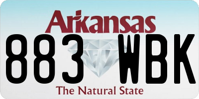 AR license plate 883WBK