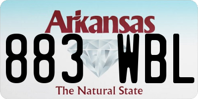 AR license plate 883WBL
